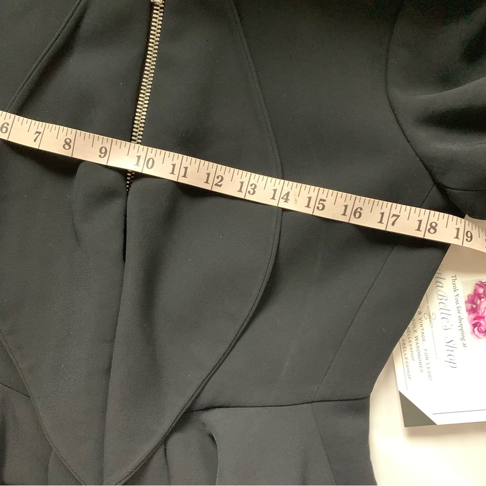 Rare GIVENCHY Black Peplum Jacket Silver Zippered Blazer Italy IT 44 / US MED - Picture 14 of 16